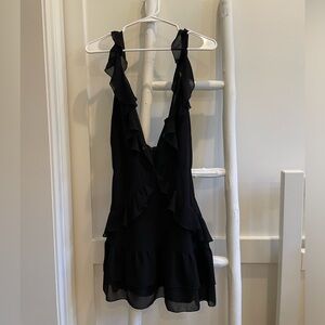 Black ruffle mini dresss